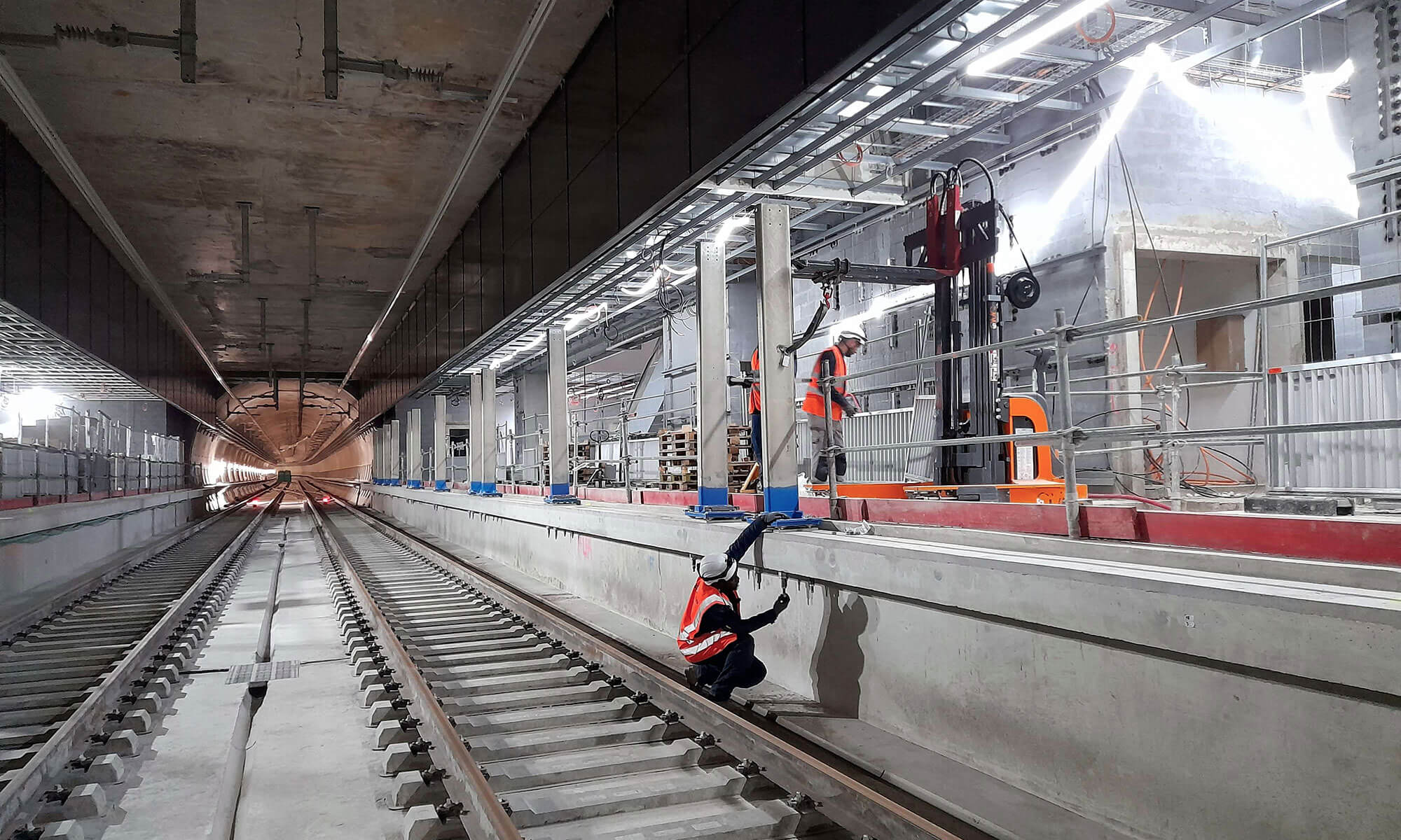 Core drilling of platforms on lines 16 and 17